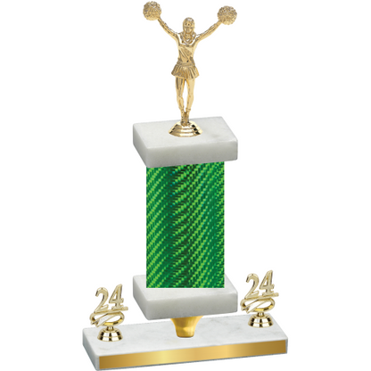 Premium Single Green Carbon Fiber Year Cheerleading Trophy