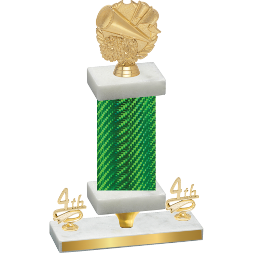 Premium Single Green Carbon Fiber Fourth Place Cheerleading Trophy