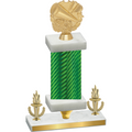 Premium Single Green Carbon Fiber Victory Cheerleading Trophy