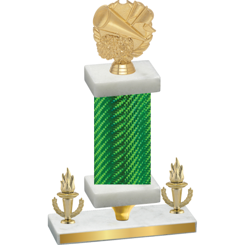 Premium Single Green Carbon Fiber Victory Cheerleading Trophy