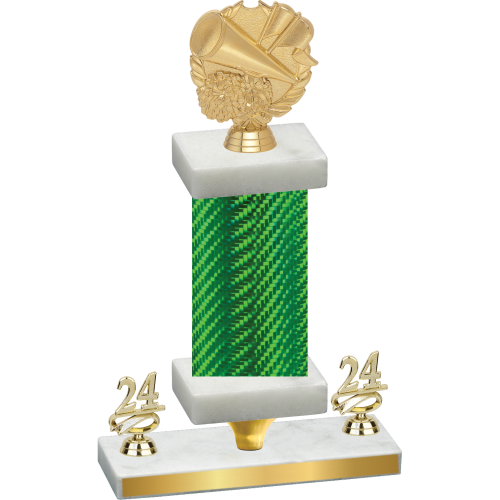 Premium Single Green Carbon Fiber Year Cheerleading Trophy