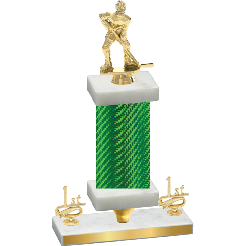 Premium Single Green Carbon Fiber First Place Hockey Trophy