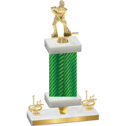 Premium Single Green Carbon Fiber First Place Hockey Trophy
