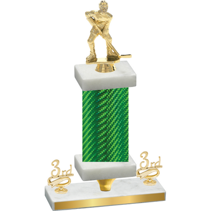 Premium Single Green Carbon Fiber Third Place Hockey Trophy