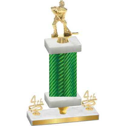 Premium Single Green Carbon Fiber Fourth Place Hockey Trophy