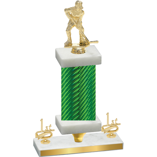 Premium Single Green Carbon Fiber First Place Hockey Trophy