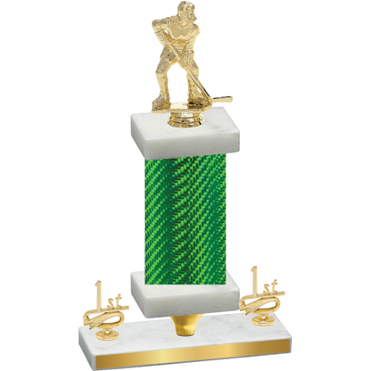 Premium Single Green Carbon Fiber First Place Hockey Trophy