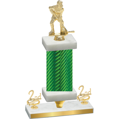Premium Single Green Carbon Fiber Second Place Hockey Trophy