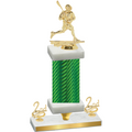 Premium Single Green Carbon Fiber Second Place Lacrosse Trophy