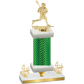 Premium Single Green Carbon Fiber Fourth Place Lacrosse Trophy