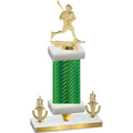 Premium Single Green Carbon Fiber Victory Lacrosse Trophy
