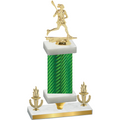 Premium Single Green Carbon Fiber Victory Lacrosse Trophy