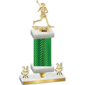 Premium Single Green Carbon Fiber Year Lacrosse Trophy