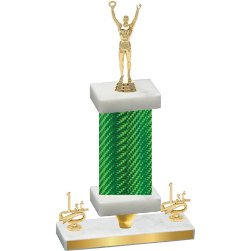 Premium Single Green Carbon Fiber First Place Victory Trophy