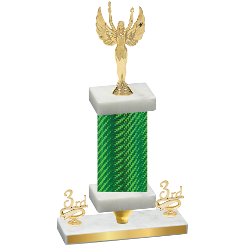 Premium Single Green Carbon Fiber Third Place Victory Trophy