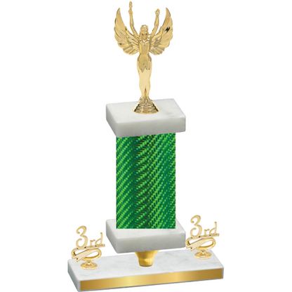 Premium Single Green Carbon Fiber Third Place Victory Trophy