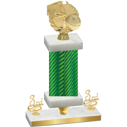 Premium Single Green Carbon Fiber Third Place Basketball Trophy