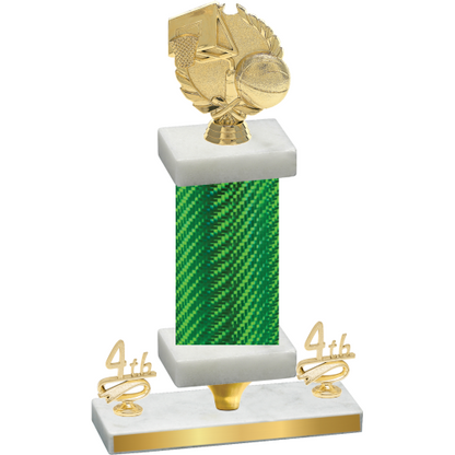 Premium Single Green Carbon Fiber Fourth Place Basketball Trophy