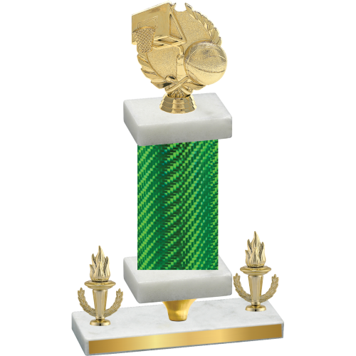 Premium Single Green Carbon Fiber Victory Basketball Trophy
