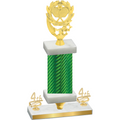 Premium Single Green Carbon Fiber Fourth Place Pickleball Trophy