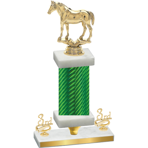 Premium Single Green Carbon Fiber Third Place Horses Trophy