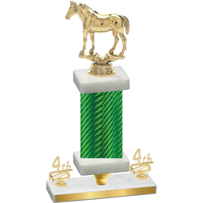Premium Single Green Carbon Fiber Fourth Place Horses Trophy