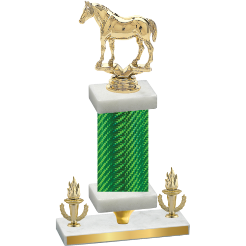Premium Single Green Carbon Fiber Victory Horses Trophy