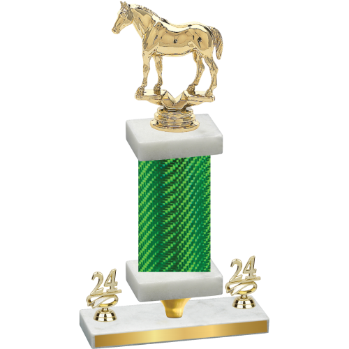 Premium Single Green Carbon Fiber Year Horses Trophy