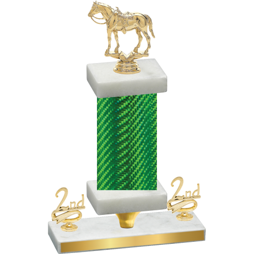 Premium Single Green Carbon Fiber Second Place Horses Trophy