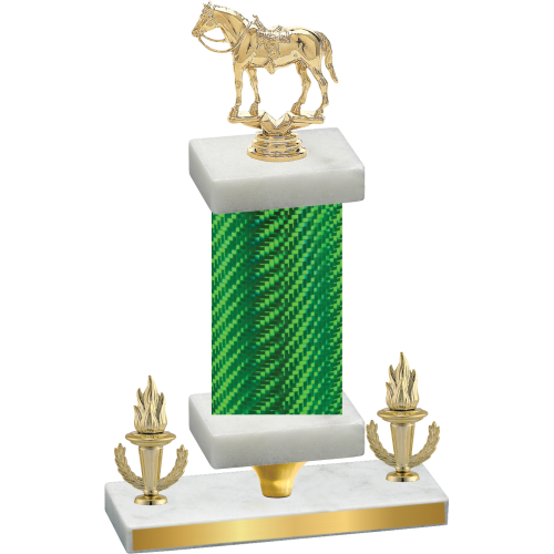 Premium Single Green Carbon Fiber Victory Horses Trophy