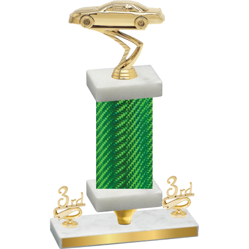 Premium Single Green Carbon Fiber Third Place Cars Trophy