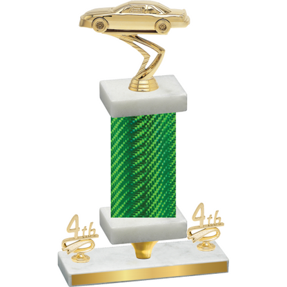 Premium Single Green Carbon Fiber Fourth Place Cars Trophy