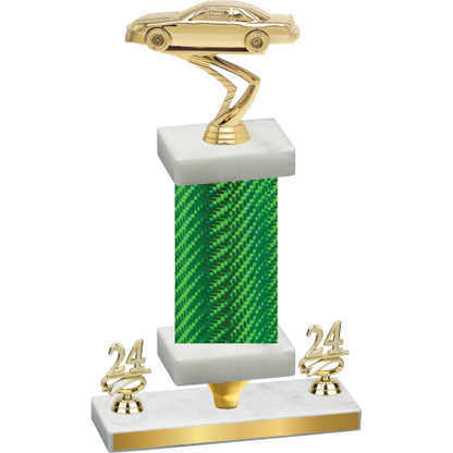 Premium Single Green Carbon Fiber Year Cars Trophy