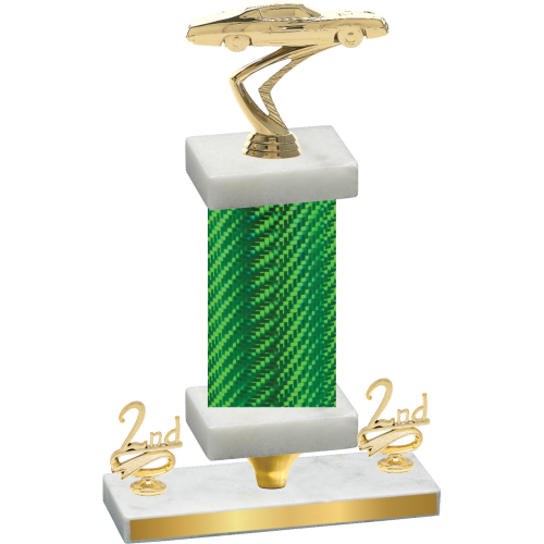 Premium Single Green Carbon Fiber Second Place Cars Trophy