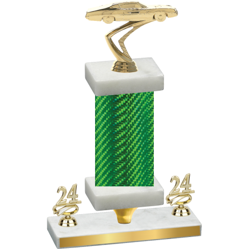 Premium Single Green Carbon Fiber Year Cars Trophy