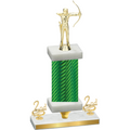 Premium Single Green Carbon Fiber Second Place Archery Trophy