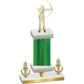 Premium Single Green Carbon Fiber Victory Archery Trophy
