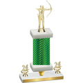 Premium Single Green Carbon Fiber Year Archery Trophy
