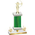 Premium Single Green Carbon Fiber First Place Archery Trophy