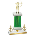 Premium Single Green Carbon Fiber Victory Archery Trophy