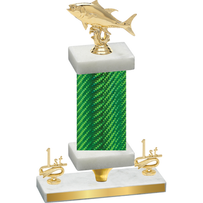 Premium Single Green Carbon Fiber First Place Fishing Trophy