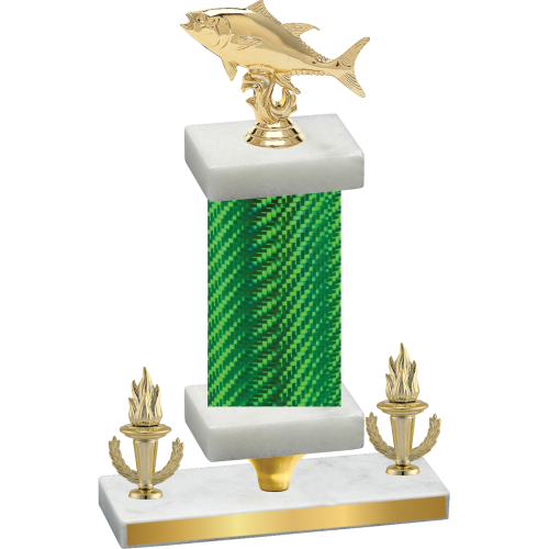 Premium Single Green Carbon Fiber Victory Fishing Trophy