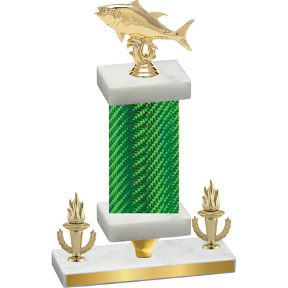 Premium Single Green Carbon Fiber Victory Fishing Trophy