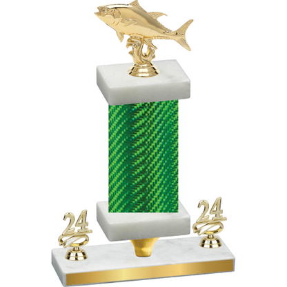 Premium Single Green Carbon Fiber Year Fishing Trophy