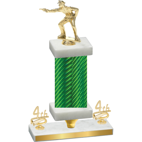 Premium Single Green Carbon Fiber Fourth Place Shooter Trophy