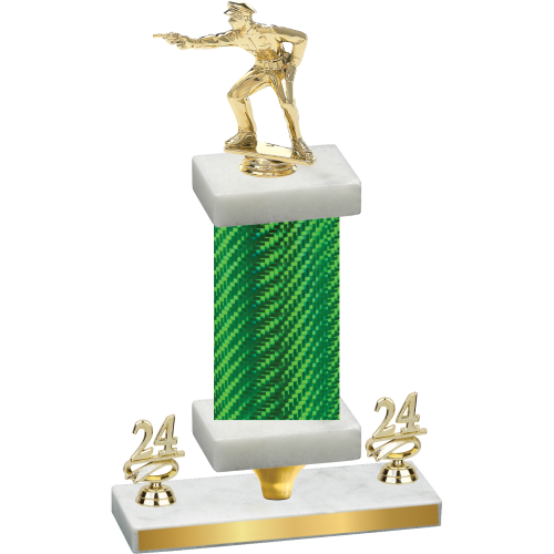 Premium Single Green Carbon Fiber Year Shooter Trophy