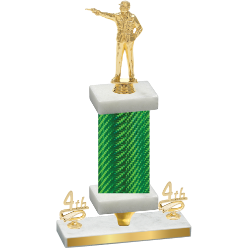 Premium Single Green Carbon Fiber Fourth Place Shooter Trophy
