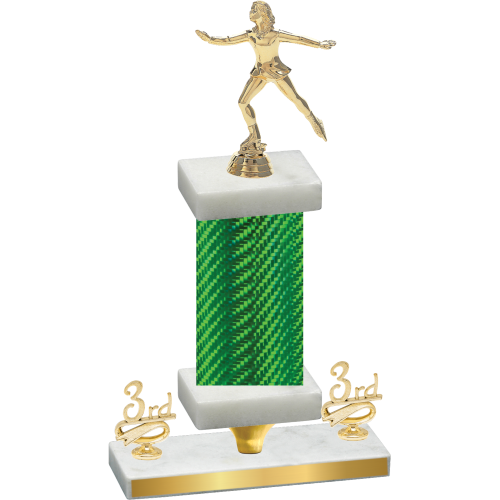 Premium Single Green Carbon Fiber Third Place Skater Trophy