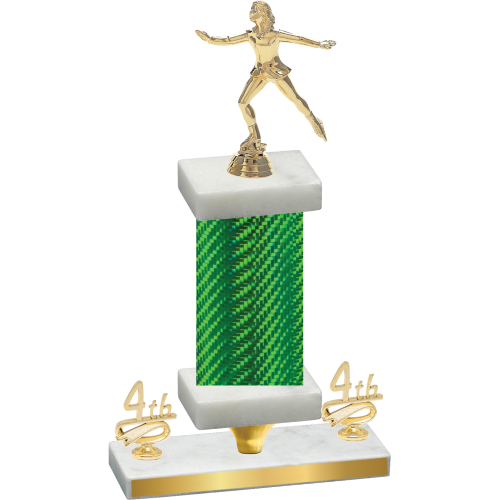Premium Single Green Carbon Fiber Fourth Place Skater Trophy