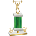 Premium Single Green Carbon Fiber Second Place Weights Trophy
